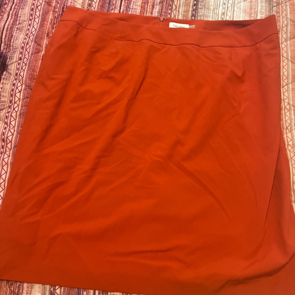 Calvin Klein Lined Orange Skirt